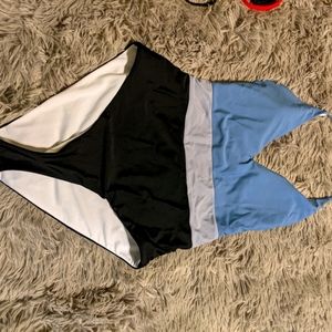 One piece SHEIN color block swimsuit
